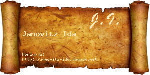 Janovitz Ida névjegykártya